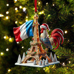 Maxcorners Custom Name France Ornament, Christmas Gift for France Lover 2D Flat LM2111