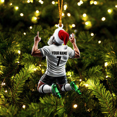 Maxcorners Santa Football Player Christmas Ornament, Personalized Ornament 2D Flat LM2211