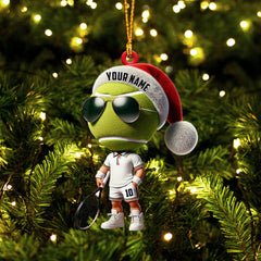 Maxcorners Cool Tennis Player Christmas Ornament, Personalized Ornament 2D Flat LM2211