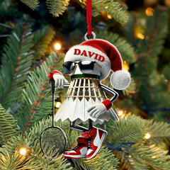 Maxcorners Custom Name Badminton Ornament, Badminton Christmas Gift Decoration3 2D Flat LM2111