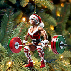 Maxcorners Custom Name Woman Gym Ornament, Gymnastics Christmas Decoration 2D Flat LM2111