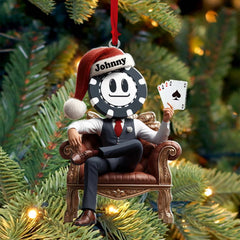 Maxcorners Custom Name Poker Ornament, Christmas Gift Decoration 2D Flat LM2111