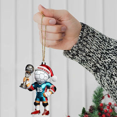 Maxcorners Custom Name, Number and Year Handball Champion Ornament, Christmas Gift for Handball Lover 2D Flat LM2111