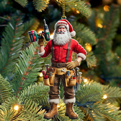 Maxcorners Custom Name Handyman Santa Ornament, Handyman Christmas Gift 2D Flat LM2111