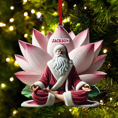 Maxcorners Custom Name Yoga Santa Ornament, Yogi Christmas Gift 2D Flat LM2211