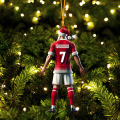 Maxcorners Santa Football Player Keeper Christmas Ornament, Personalized Ornament 2D Flat LM2211