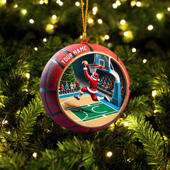 Maxcorners Ball Basketball Decor Christmas Ornament, Personalized Ornament 2D Flat LM2211