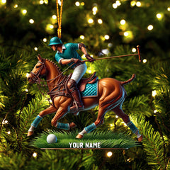 Maxcorners Polo Player Decor Christmas Ornament, Personalized Ornament 2D Flat LM2211