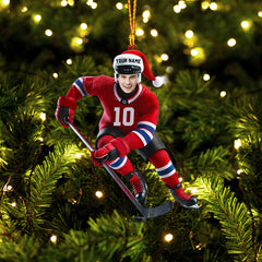 Maxcorners Hockey Christmas Home Decor Christmas Ornament, Personalized Ornament 2D Flat LM2211