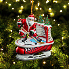 Maxcorners Hockey Christmas Home Decor Christmas Ornament, Personalized Ornament4 2D Flat LM2211