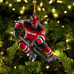 Maxcorners New Jersey Devils Hockey Christmas Ornament, Personalized Ornament 2D Flat LM2211