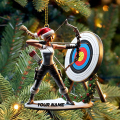Maxcorners Custom Name Archery Christmas Ornament, Christmas Gift 2D Flat LM2111