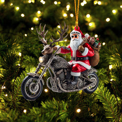 Maxcorners Moto Santa Home Decor Christmas Ornament, Personalized Ornament 2D Flat LM2211