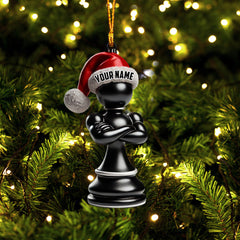 Maxcorners Black And White Chess Christmas Ornament, Personalized Ornament 2D Flat LM2211
