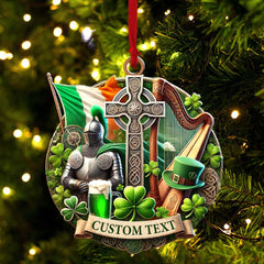 Maxcorners Custom Name Ireland Ornament, Christmas Gift for Ireland Lover5 2D Flat LM2111
