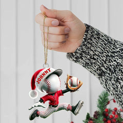 Maxcorners Custom Name Baseball Ornament, Christmas Gift for Baseball Lover52 2D Flat LM2111