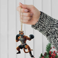 Maxcorners Custom Name Tiger Boxing Ornament, Boxing Christmas Gift 2D Flat LM2111
