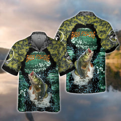 Maxcorners Bass Fishing All Over Print 3D Hawaiian Shirt