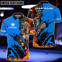 Maxcorners Billiards Scratch Ball Fire Smoke Multicolor Options Customized Name 3D Shirt