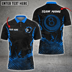 Maxcorners Billiard 8 Ball Point Personalized Name 3D Shirt (Multi Color Options)