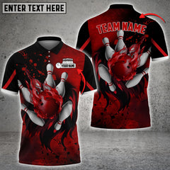 Maxcorners Bowling Lion Flame Multicolor Option Customized Name 3D Shirt