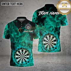 Maxcorners Darts Dartboard On Fire Flame Inferno Multioptions Personalized Name, Team Name Unisex 3D Shirt