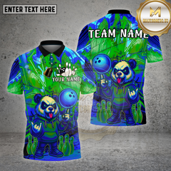 Maxcorners Bowling Panda Neon Graffiti Street Glow Multioptions Personalized Name, Team Name Unisex 3D Shirt