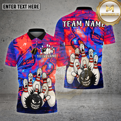 Maxcorners Angry Bowling Ball Cartoon Strike Graffiti Multioptions Personalized Name, Team Name Unisex 3D Shirt