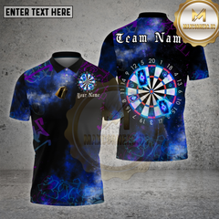 Maxcorners Dartboard Galaxy Neon Cosmic Glow Multioptions Personalized Name, Team Name Unisex 3D Shirt