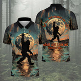 Maxcorners Not All Who Wander Are Lost Funny Bigfoot Men's Golf Polo Shirt, Golfers Gift, Funny Golf Shirt