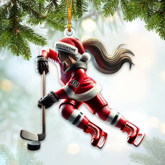 Maxcorners Custom Name Ice Hockey Ornament, Ice Hockey Christmas Gift 2D Flat LM2111