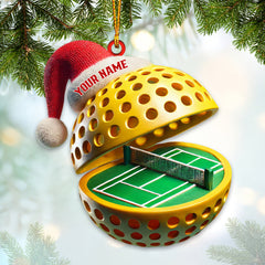 Maxcorners Custom Name Pickle Ball Ornament, Pickle Ball Love Christmas Decoration 2D Flat LM2111