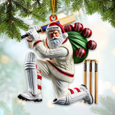 Maxcorners Cricket Bat Lover Christmas Home Decor Christmas Ornament, Personalized Ornament 2D Flat LM2211