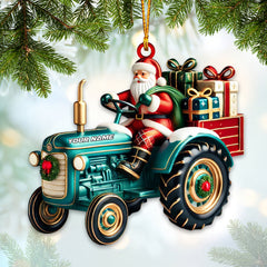 Maxcorners Custom Name Santa Truck Ornament, Santa Christmas Gift Decoration 2D Flat LM2111