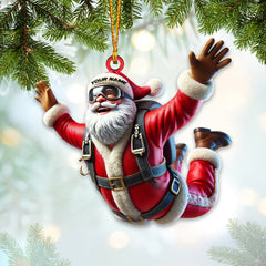 Maxcorners Santa Skydiving Christmas Ornament, Personalized Ornament 2D Flat LM2211