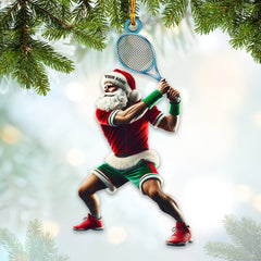 Maxcorners Custom Name Tennis Santa Ornament, Tennis Christmas Gift3 2D Flat LM2111