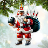 Maxcorners Bowling Santa Christmas Home Decor Christmas Ornament, Personalized Ornament 2D Flat LM2211