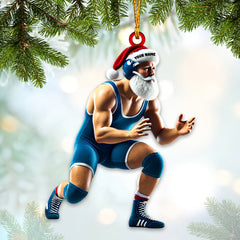 Maxcorners Wrestler Santa Home Decor Christmas Ornament, Personalized Ornament 2D Flat LM2211
