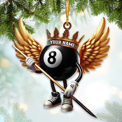 Maxcorners Custom Name Billiard Ornament, Billiard Lover Christmas Gift59 2D Flat LM2111