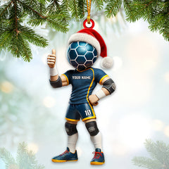 Maxcorners Custom Name and Number Soccer Ornament, Christmas Gift Decoration 2D Flat LM2111