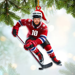 Maxcorners Custom Name and Photo Ice Hockey Ornament, Ice Hockey Lover Christmas Gift 2D Flat LM2111