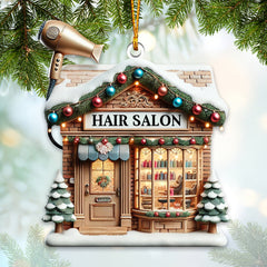 Maxcorners Custom Name Hair Salon Ornament, Hairdresser Christmas Gift 2D Flat LM2111