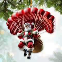 Maxcorners Custom Name Santa Parachute Ornament, Parachute Christmas Gift 2D Flat LM2111