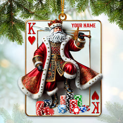 Maxcorners Custom Name Poker Ornament, Poker Christmas Decoration5 2D Flat LM2211