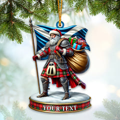 Maxcorners Custom Name Scotland Santa Ornament, Christmas Gift for Scotland Lover 2D Flat LM2211