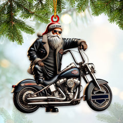 Maxcorners Custom Name Santa Bike Ornament, Christmas Gift Decoration 2D Flat LM2111