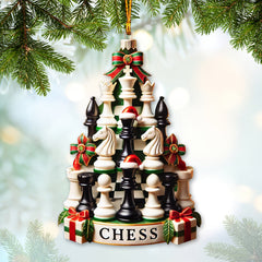 Maxcorners Custom Ornament, Chess Tree Ornament, Christmas Decor 2D Flat LM2211