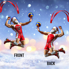 Maxcorners Custom Name Volleyball Santa Ornament, Volleyball Lover Christmas Gift 2D Flat LM2211