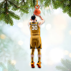 Maxcorners Custom Name and Number Basketball Ornament, Christmas Gift Decoration 2D Flat LM2111