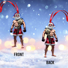 Maxcorners Custom Name UFC MMA Santa Ornament, Martial Arts Fight Lover Christmas Gift 2D Flat LM2211